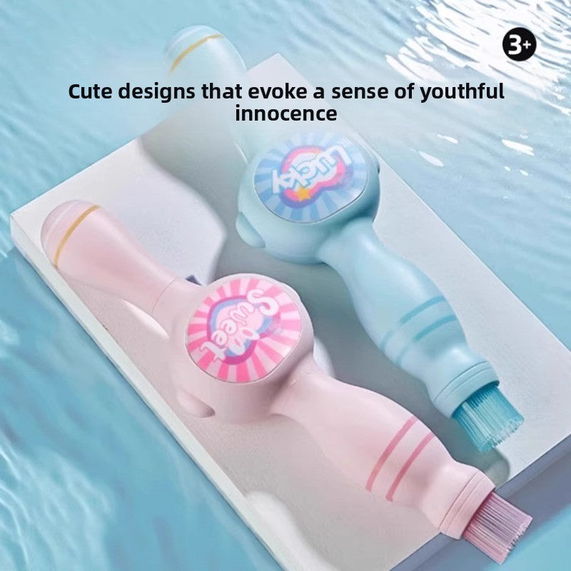 Rechargeable Smoke Bubble Gun Toy with Light Effects for Kids