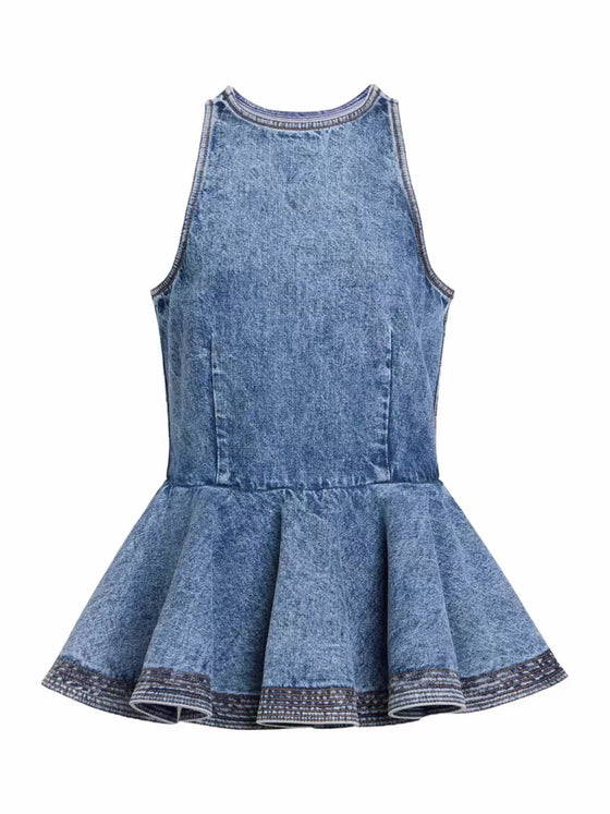 Retro Denim Waistcoat and Jeans Set