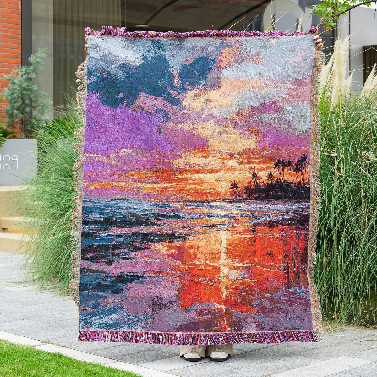 Jacquard Camping Blanket Sofa Throw