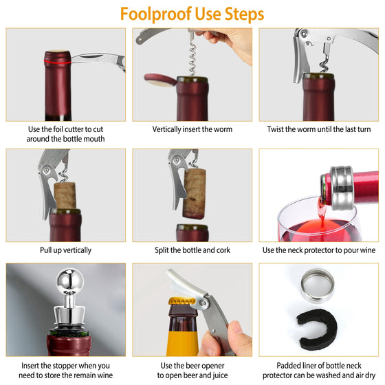 Step-by-step guide to opening a bottle with the corkscrew