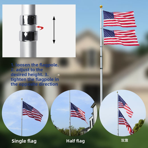 Telescopic Flagpole Aluminum Alloy Outdoor Display