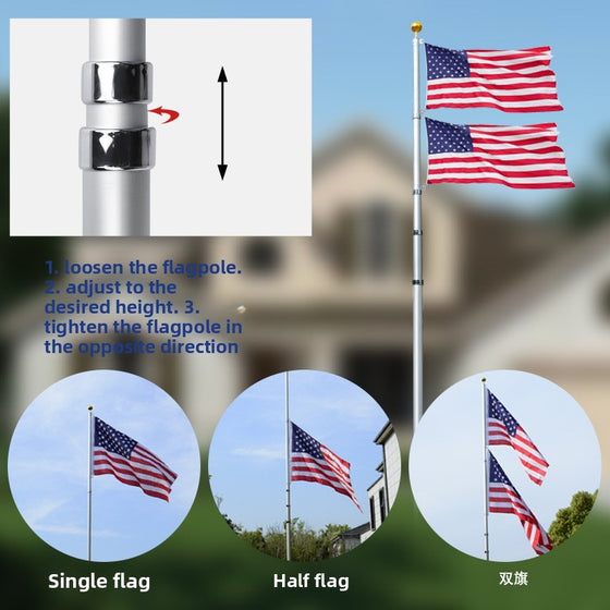 Telescopic Flagpole Aluminum Alloy Outdoor Display Garden & Outdoor product image 4
