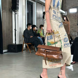 Solid Color Crocodile Pattern Shoulder Bag