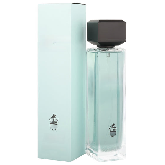 Perfume bottle beside its aqua box