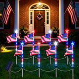 Solar American Flag Garden Light