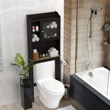 Modern Over Toilet Wood Storage Cabinet Espresso Bathroom