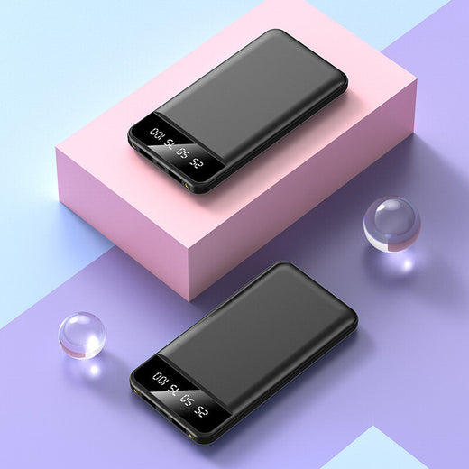 Portable power bank compact size in hand