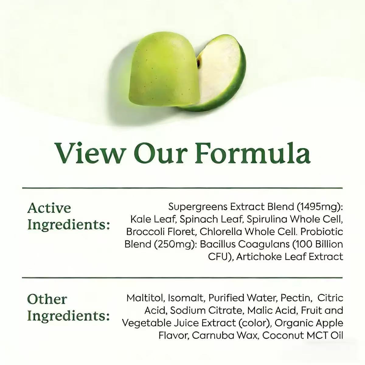 Healthy Green Apple Flavor Gummies