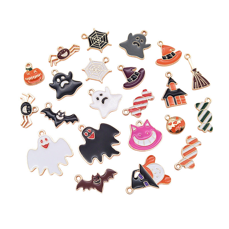 Halloween Funny Alloy Pendant DIY Cartoon Pumpkin Bat Charm