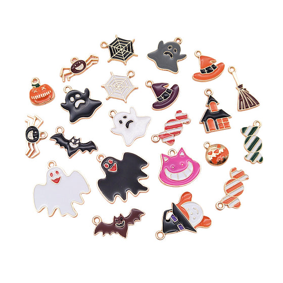 Halloween Funny Alloy Pendant DIY Cartoon Pumpkin Bat Charm