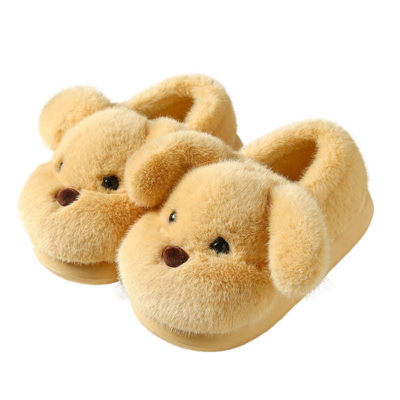 Plush Home Slippers with Puppy Design