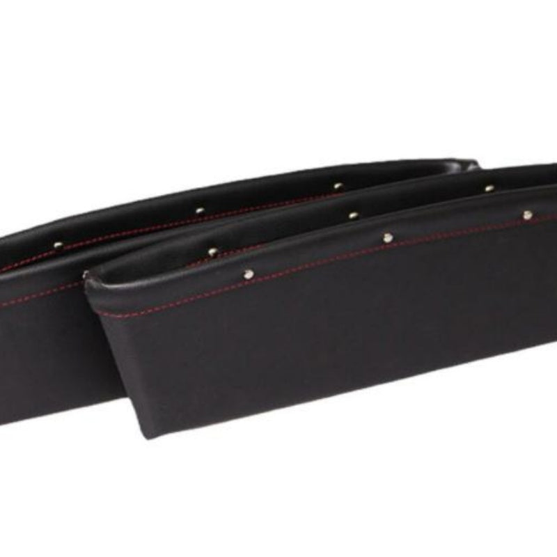 Car seat gap organizer installed between seat and console