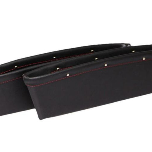 Car seat gap organizer installed between seat and console