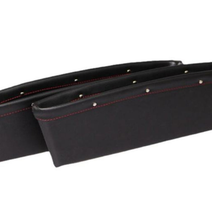 Car seat gap organizer installed between seat and console