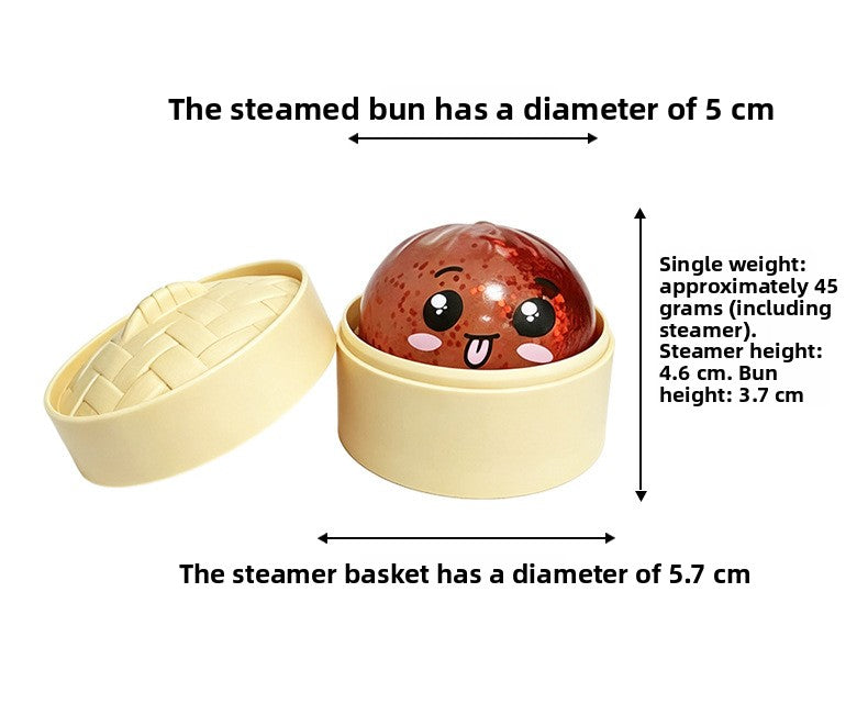 5CM Slow Rebound Squeeze Toy, Realistic Stress Relief Bun with Glitter, Squishy Fidget Toy