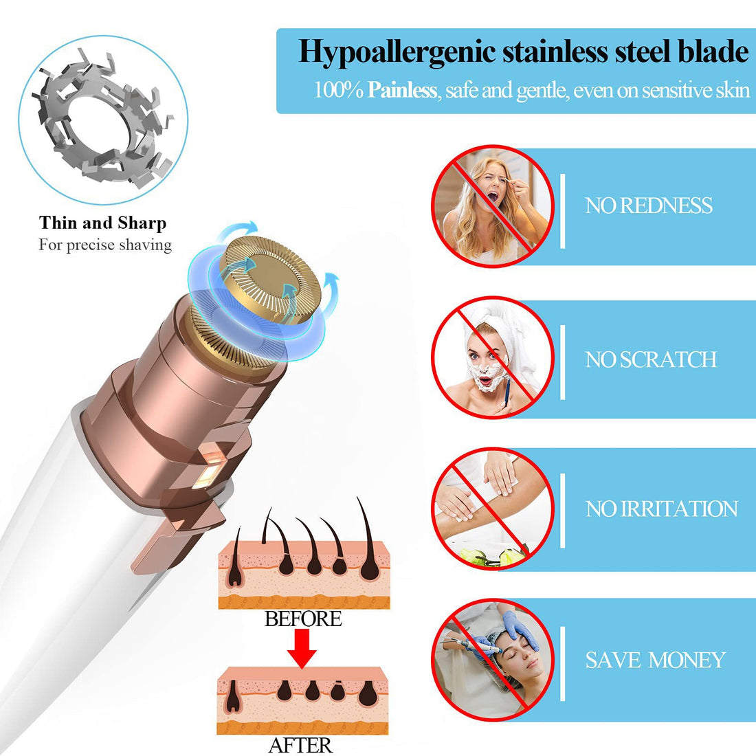 Portable Eyebrow Trimmer Hair Removal Device