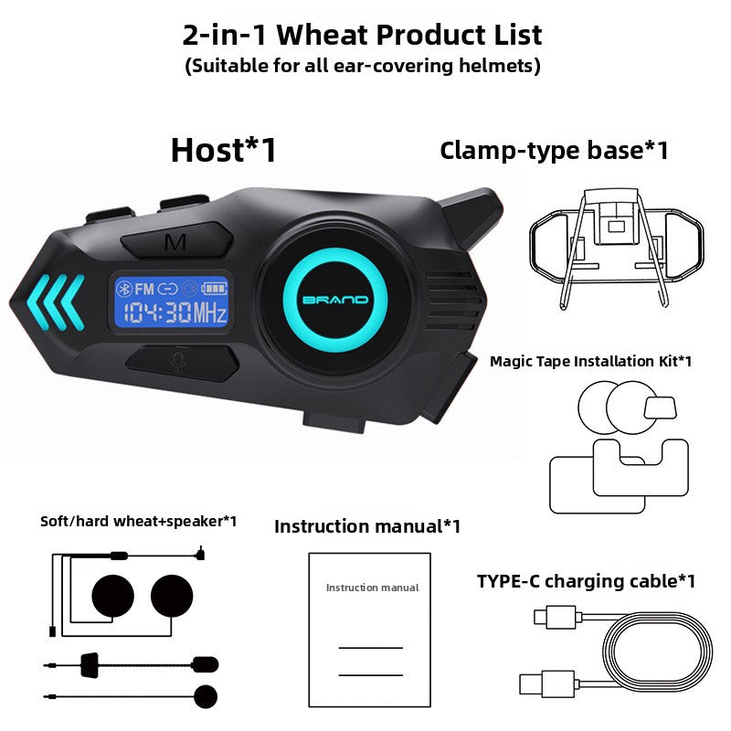 Professional Waterproof Noise Canceling Bluetooth Headset with Intercom Function