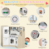Child playing with kids kitchen playset