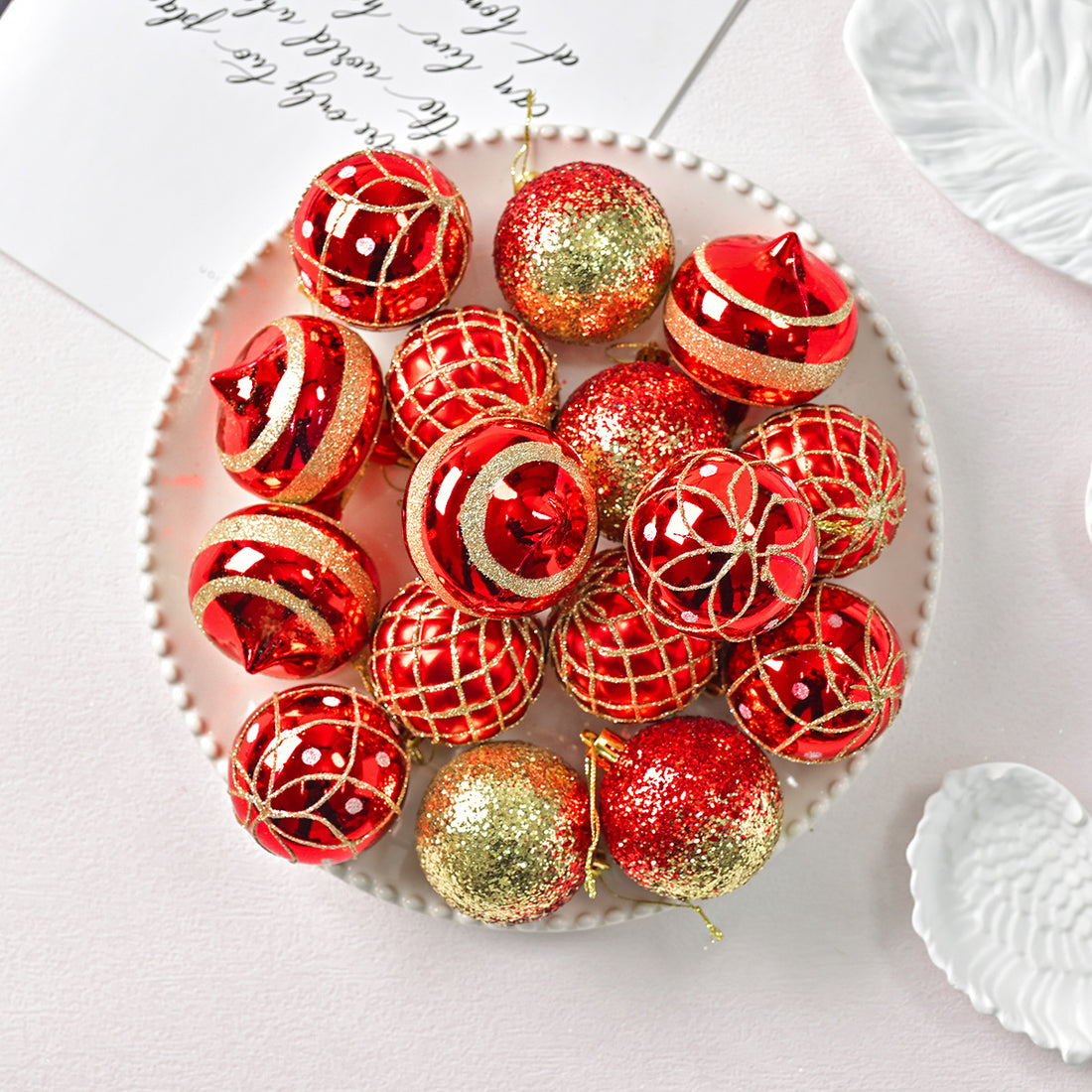Christmas Hot Exquisite Hand-painted Glitter Sequins Christmas Ball suit Electroplated Shaped Painted Christmas Ball Pendant