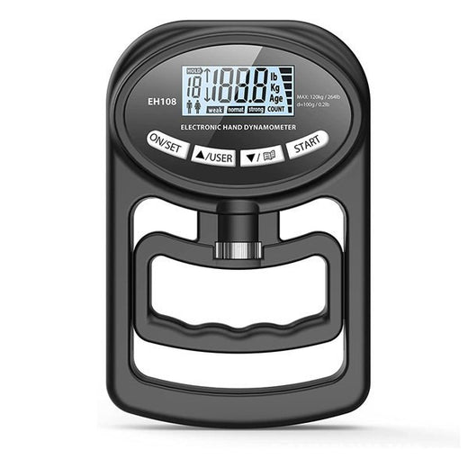Digital display close-up on grip strength tester