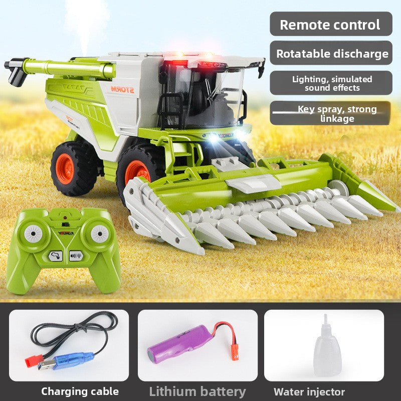 Children's Combine Harvester Model Inertia Toy Tractor for Boys Aged 3