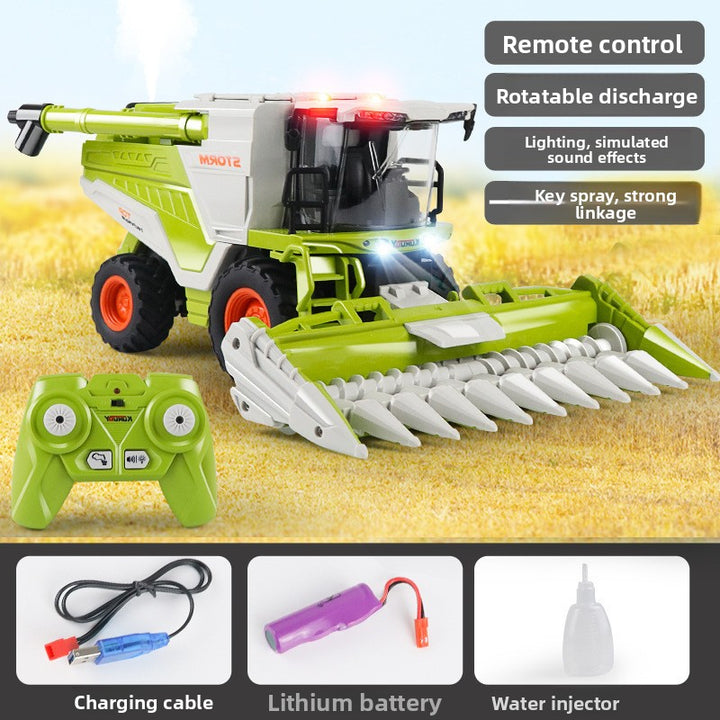 Children's Combine Harvester Model Inertia Toy Tractor for Boys Aged 3