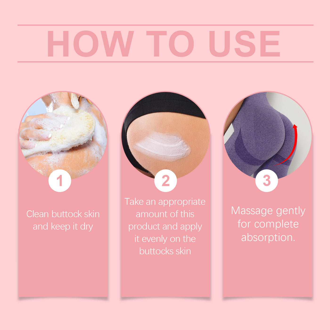 Body cream applied with hands-on massage motion