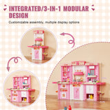 Full accessory pack included with kids kitchen playset