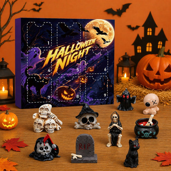 Halloween 9Grid Advent Calendar Blind Box Ghost Pumpkin Resin Ornament