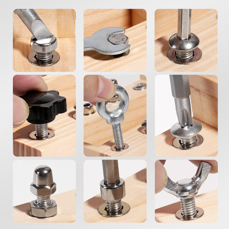 Wooden DIY Nut Car Assembly Educational Toy