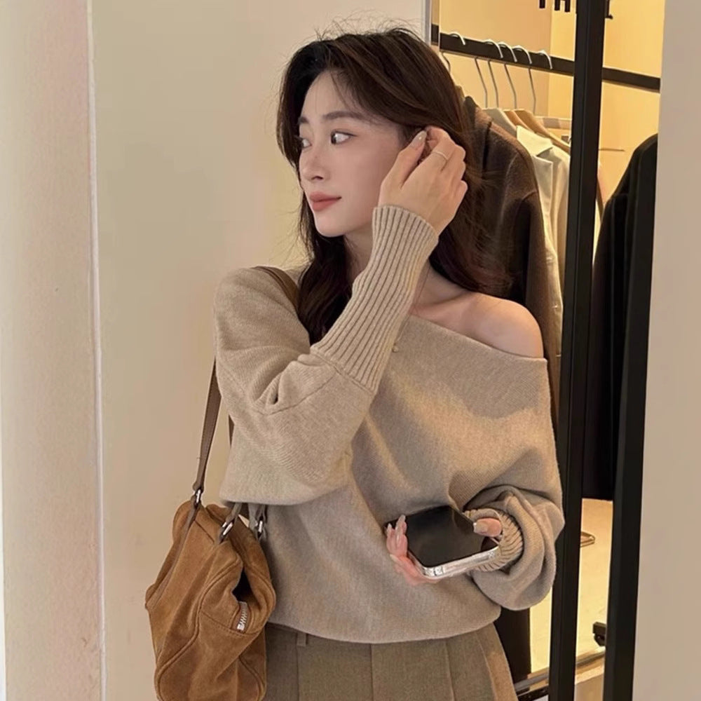 Off-Shoulder Knit Sweater for Women