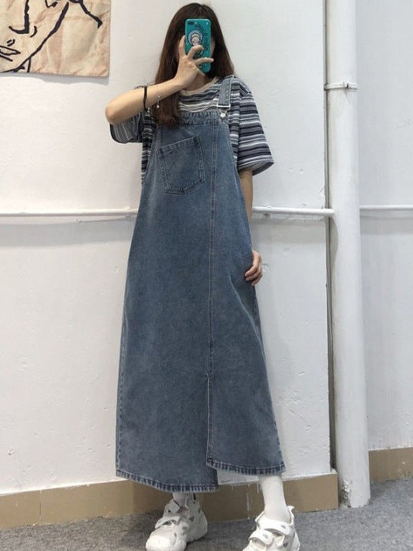 Irregular Split Denim Skirt