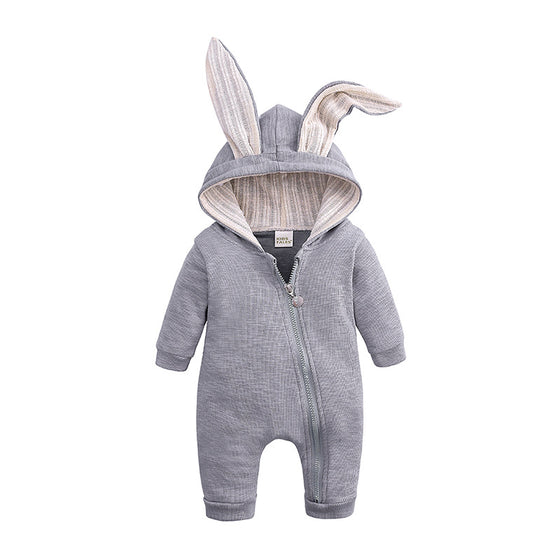 Baby Rabbit Ear Hooded Jumpsuit Cotton Romper product image 6
