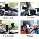 Suction cup car phone mount on windscreen