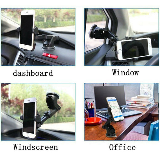 Suction cup car phone mount on windscreen