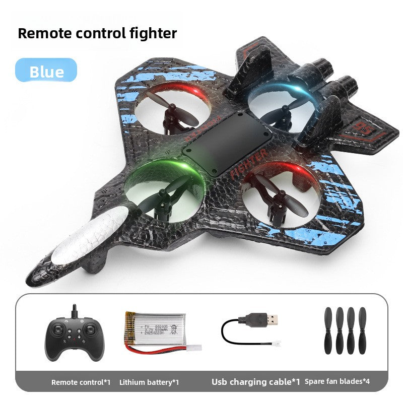 Remote control foam fighter glider, blue, 1 battery