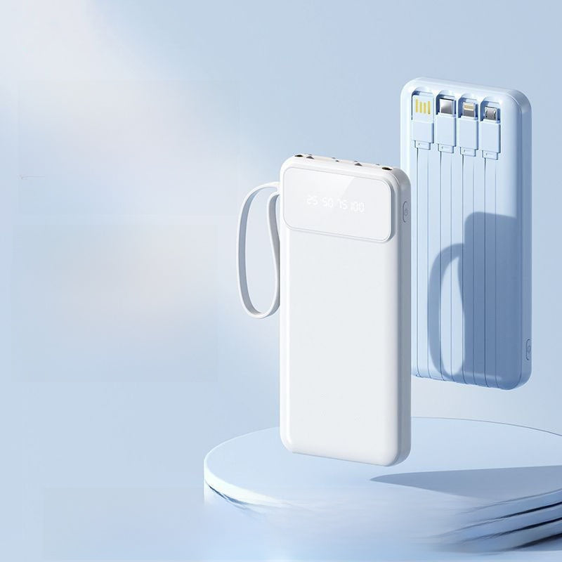 Universal power bank comes with 4 cables.