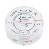 Waterproof LED light submerged showing multiple colors