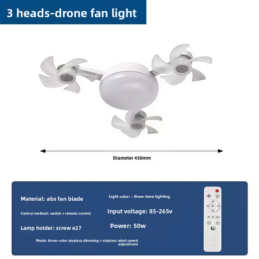 Remote Control LED Ceiling Fan Light