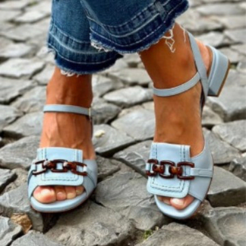 Women's Knitted Buckle Slip-On Sandals