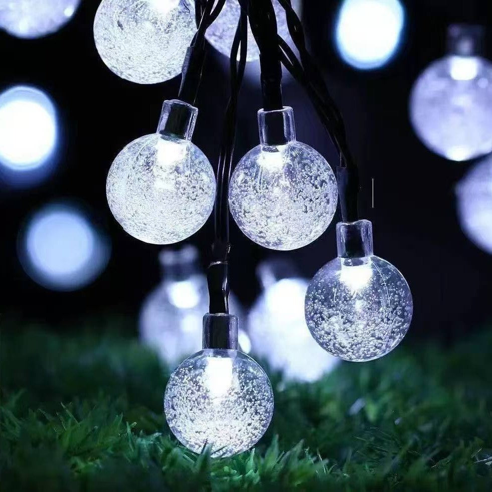 Solar-Powered LED Bubble Ball String Lights