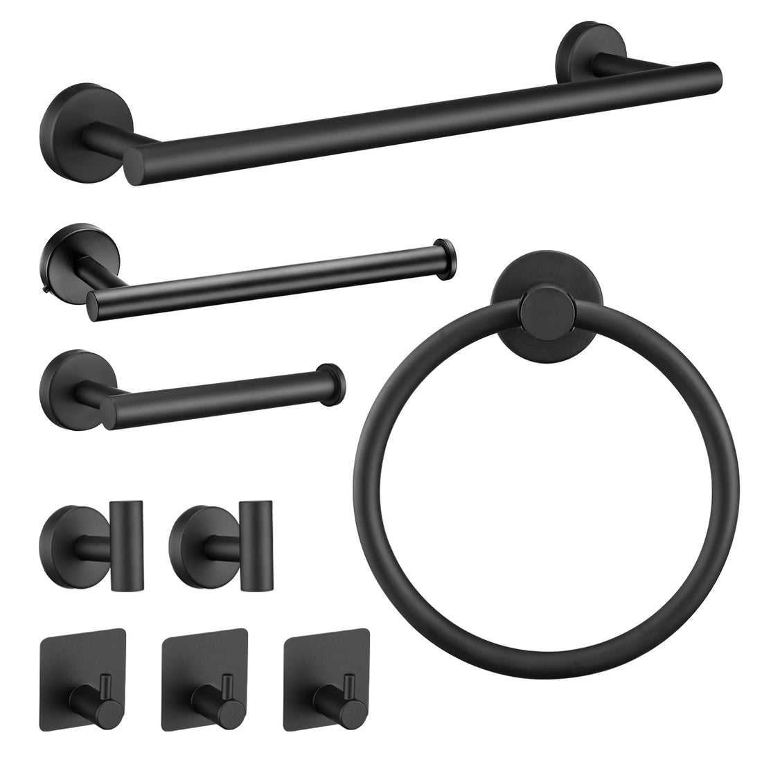 9 Pieces Bathroom Hardware Set Wall Mounted Towel Bar