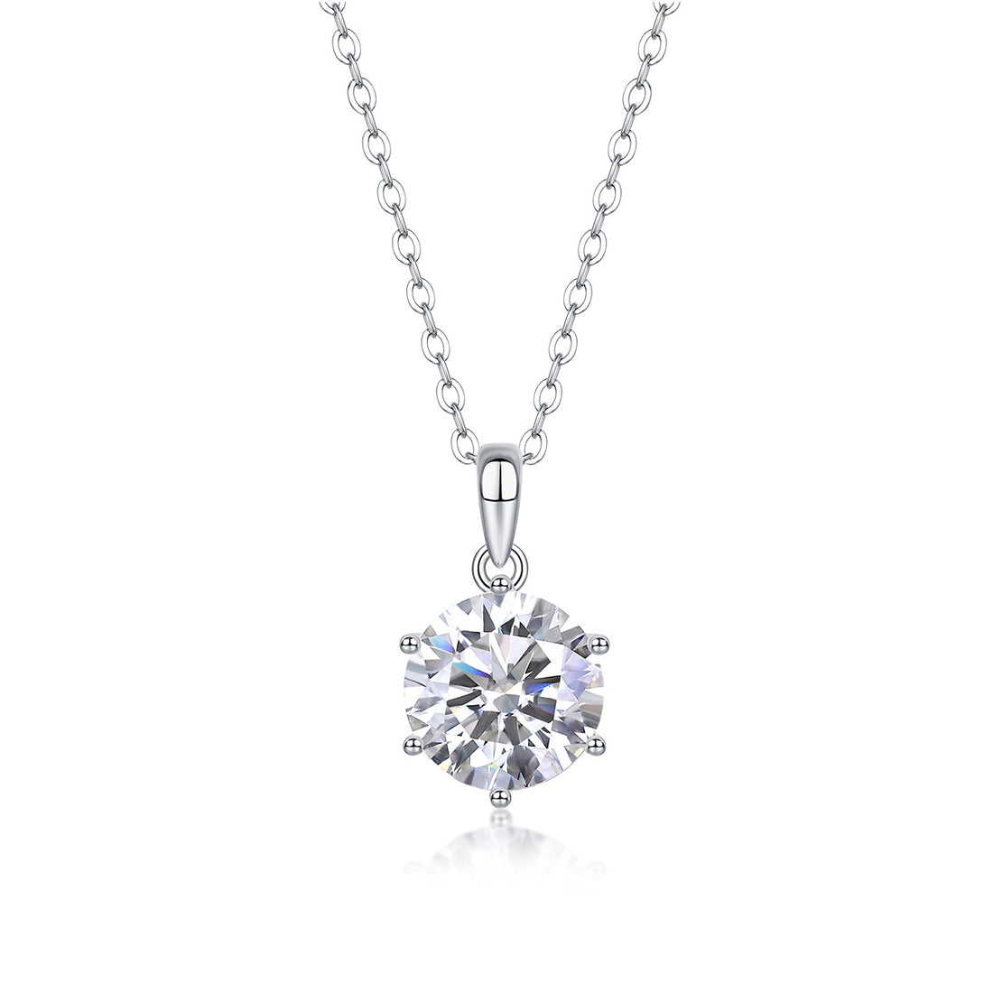 Moissanite Pendant S925 Silver Cross Chain Necklace