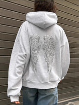 Sweet & Spicy Style Wings Sequin Casual Hoodie and Trousers