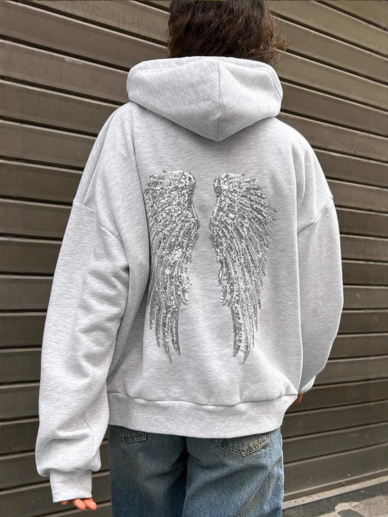 Sweet & Spicy Style Wings Sequin Casual Hoodie and Trousers Clothing & Accessories product image 2