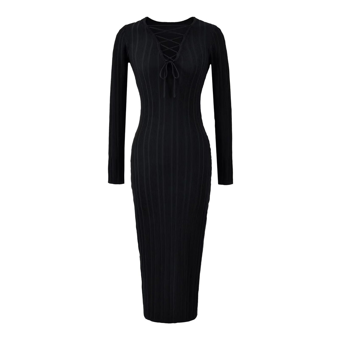 Knit Twist Waist Long Dress