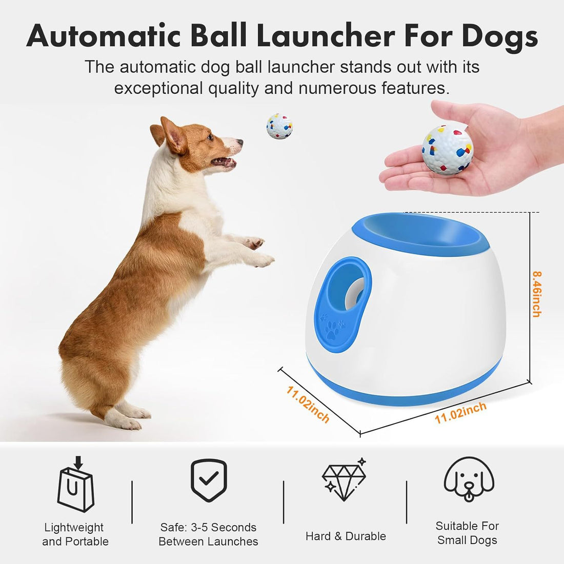 Adjustable Automatic Dog Ball Launcher Toy