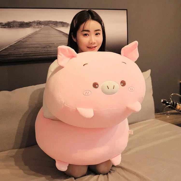 Two plush animals shown together in different characters