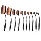 10-Piece Oval Beauty Brush Set bristle closeup