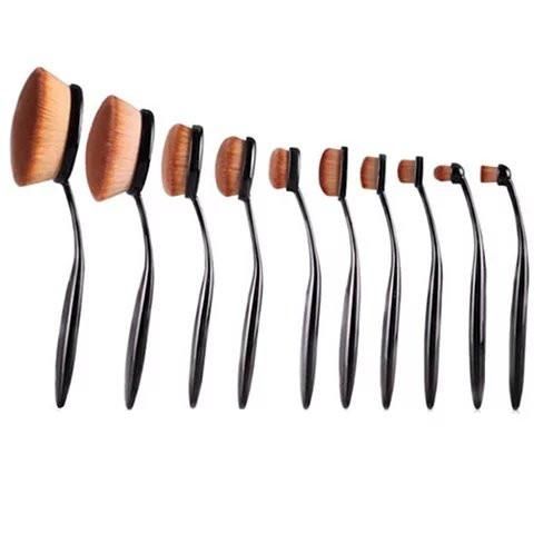 10-Piece Oval Beauty Brush Set - closeup